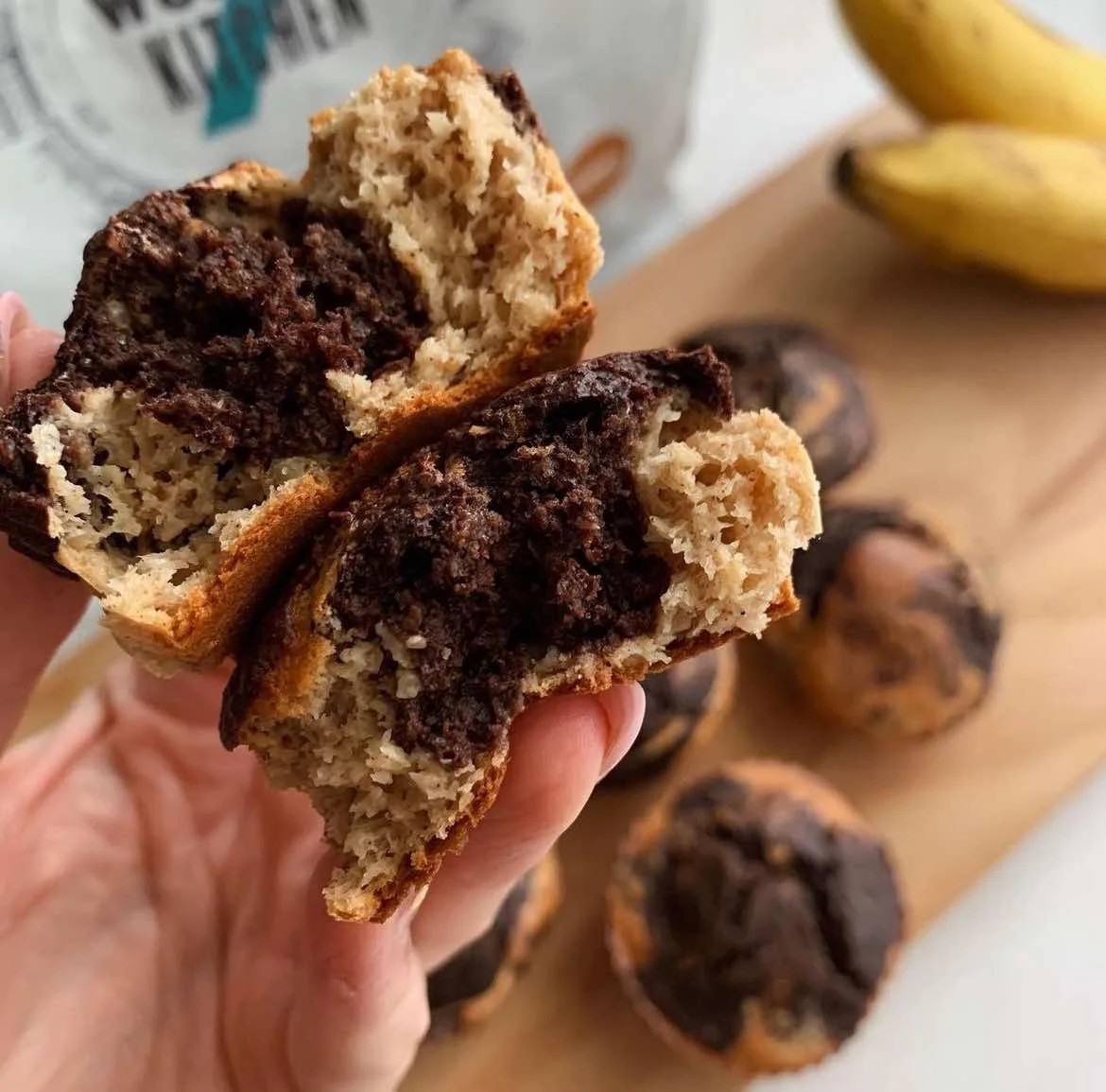 Banánkenyér márványos muffin