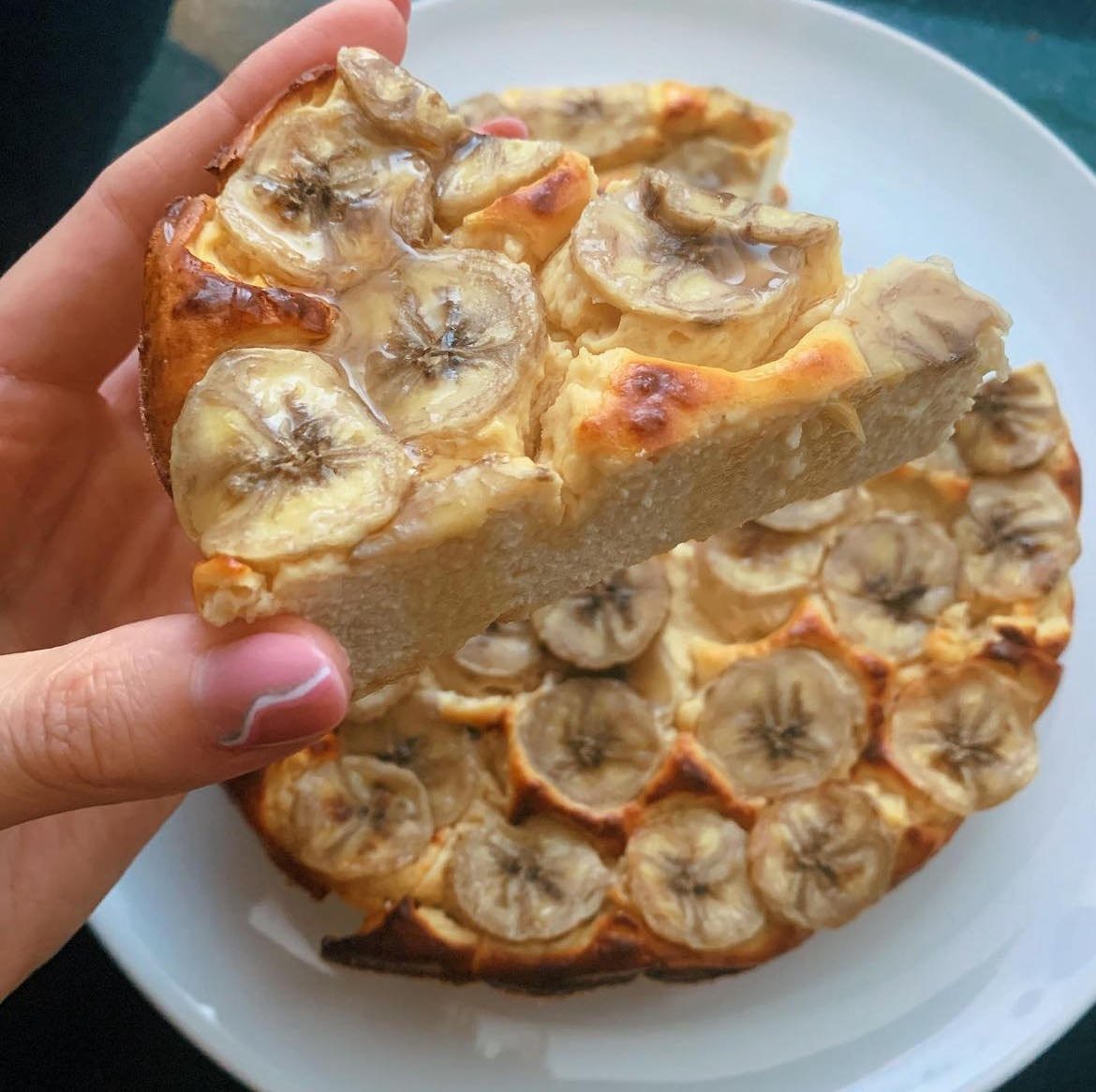 Banános fehérjés sajttorta