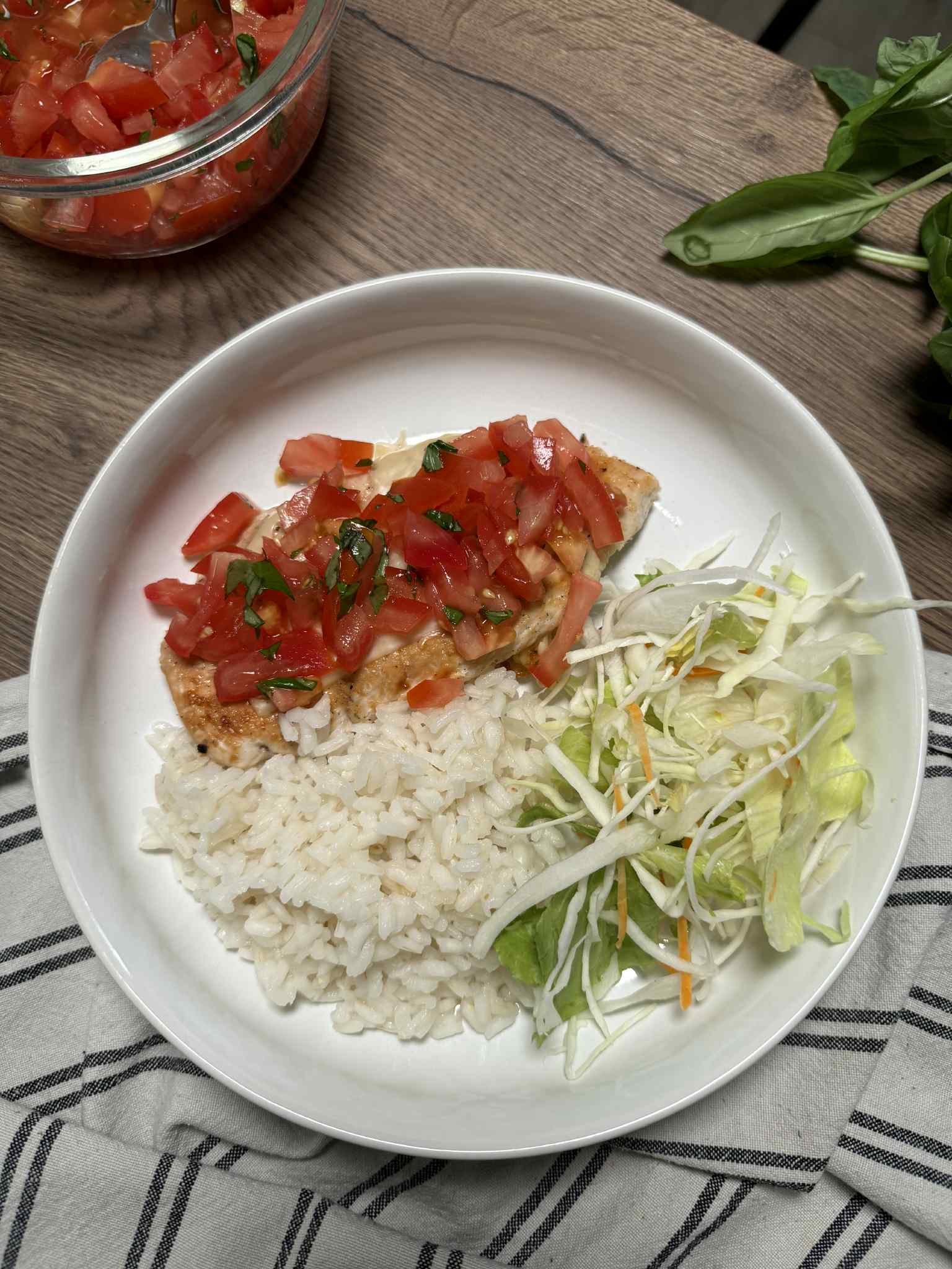 Bruschetta csirkemell rizzsel