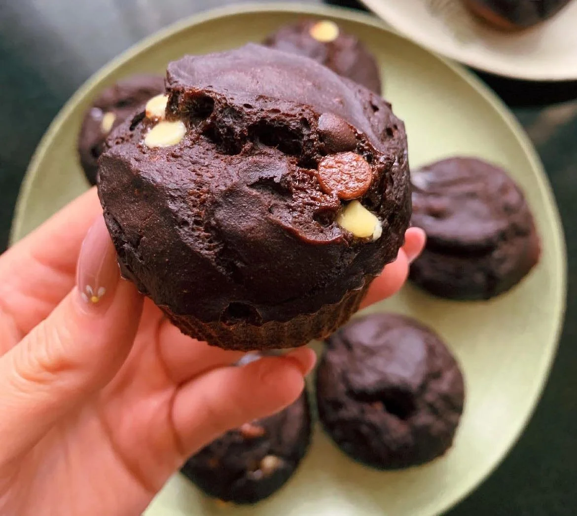 Tripla csokis sütőtökös muffin